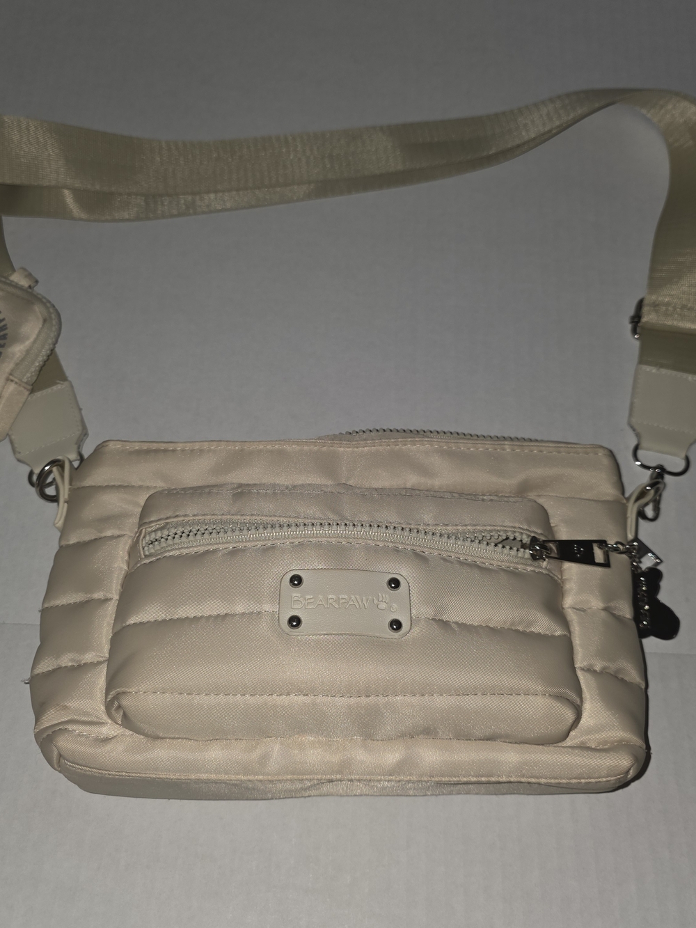 BearPaw Quilted Crossbody Bag in Light Cream